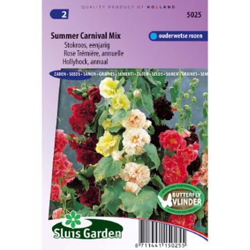 Alcea rosea Summer Carnival Mix (Samen) - Gewöhnliche Stockrose