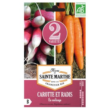 Möhre und Rettich Mix (Nantaise 2 Karotte - 18 Tage Rettich) - Bio - Ferme de Sainte Marthe