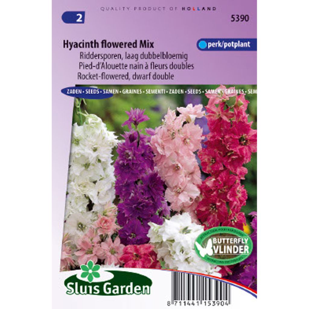 Delphinium ajacis Hyacinth Flowered Mix (Samen) - Garten-Rittersporn