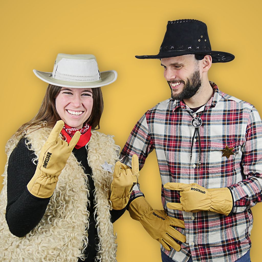 Wasserabweisende strapazierfähige Gartenhandschuhe aus Leder Rostaing Tradition-I in Beige