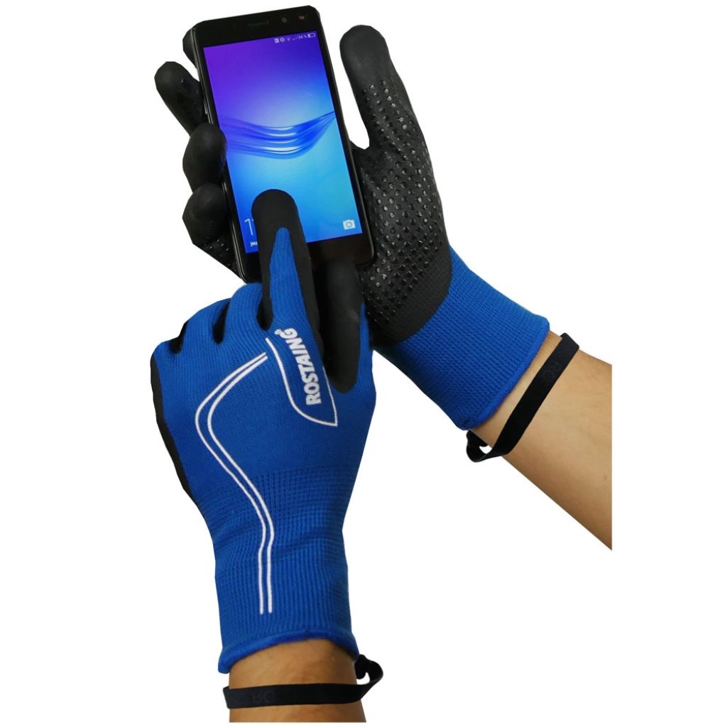 Gants tactiles Rostaing de demi-saison MaxFreeze Bleu Roi pour homme - différentes tailles disponibles