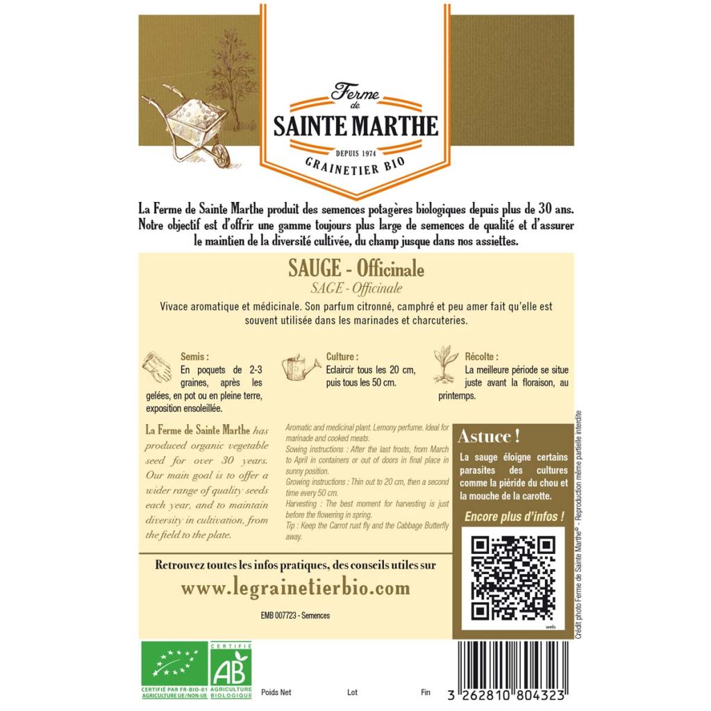 Sauge officinale AB - Ferme de Ste Marthe