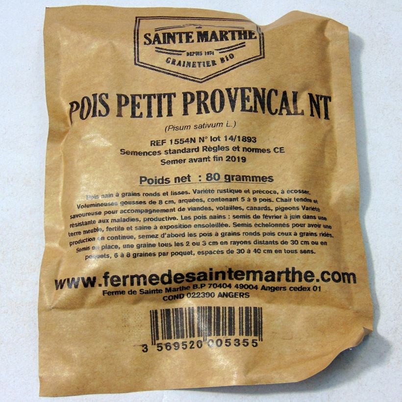 Beispiel eines Exemplars von Pois nain Petit Provençal NT - Ferme de Sainte Marthe Graines wie geliefert