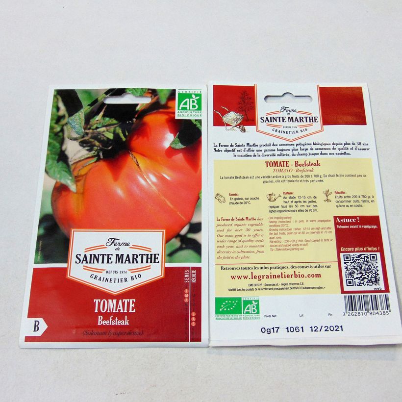 Beispiel eines Exemplars von Tomate Beefsteak Bio wie geliefert