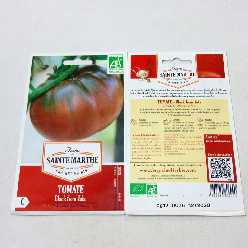 Beispiel eines Exemplars von Tomate Black From Tula Bio wie geliefert