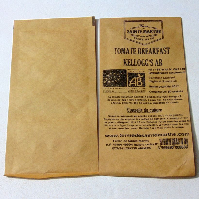 Beispiel eines Exemplars von Tomate Kellogg's Breakfast Bio wie geliefert