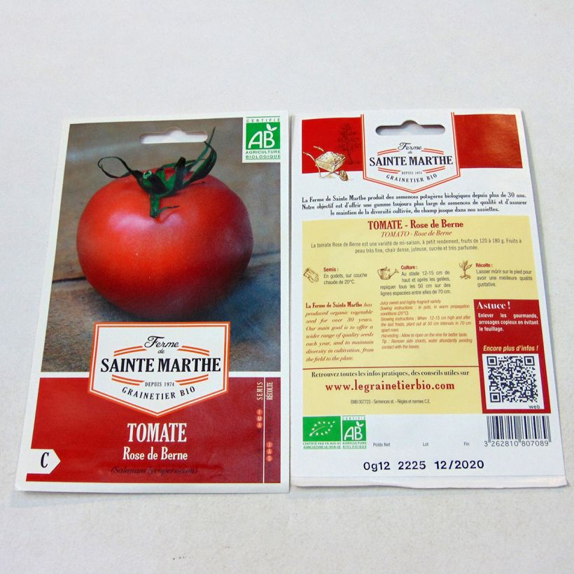 Beispiel eines Exemplars von Tomate Rose de Berne Bio - Ferme de Sainte Marthe Graines wie geliefert