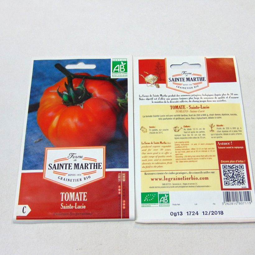 Beispiel eines Exemplars von Tomate Sainte Lucie Bio wie geliefert