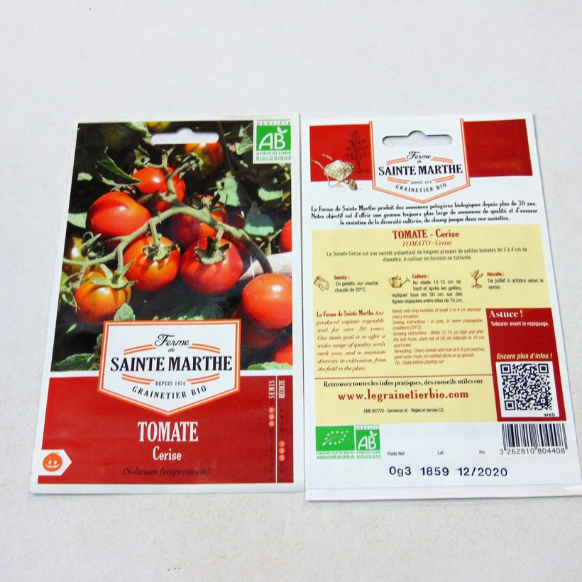 Beispiel eines Exemplars von Tomate cerise Bio - Ferme de Sainte Marthe Graines wie geliefert