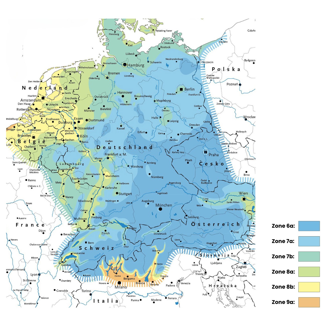 Karte der Winterhärte